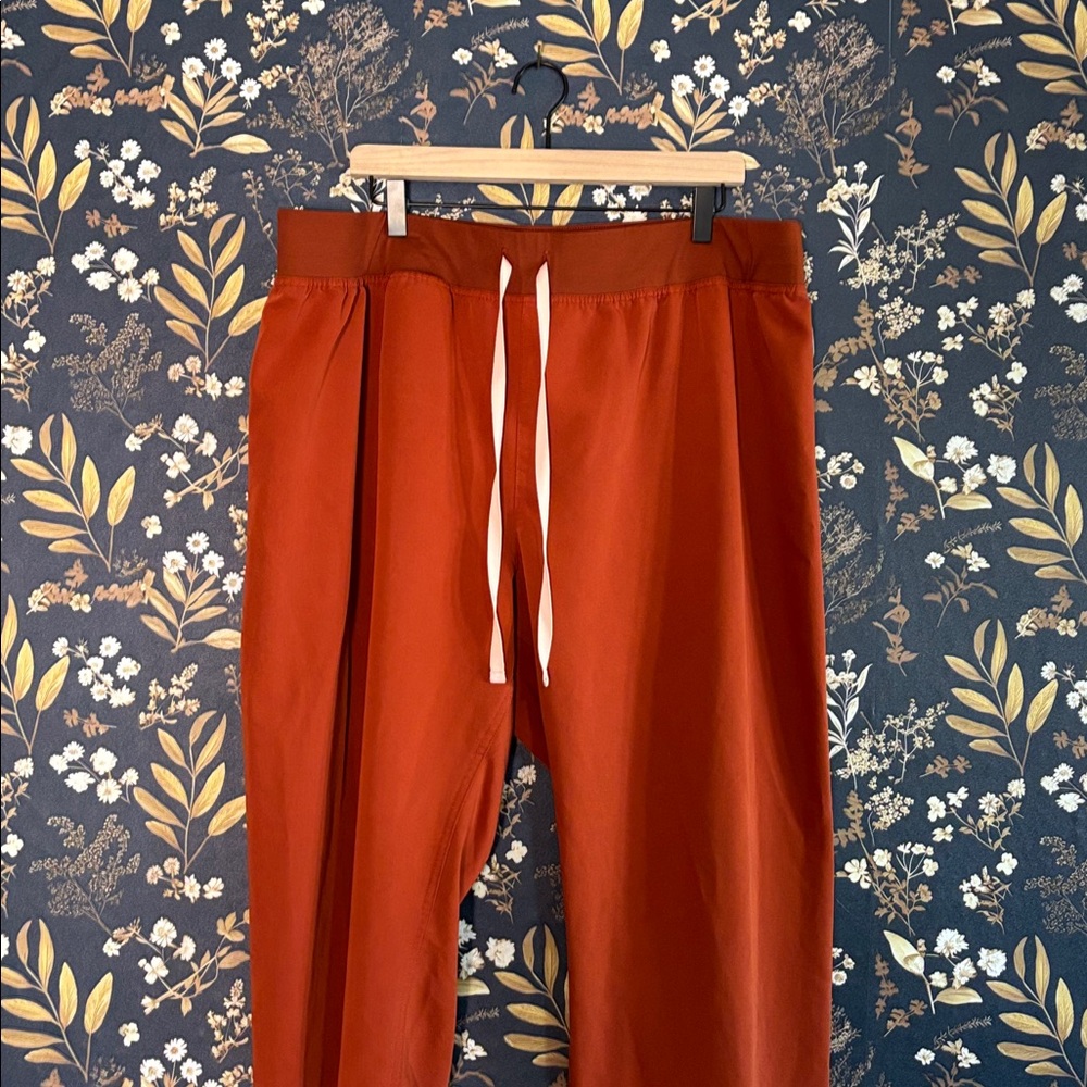 Figs Rust-Red Orange Pull On Drawstring Straight … - image 2